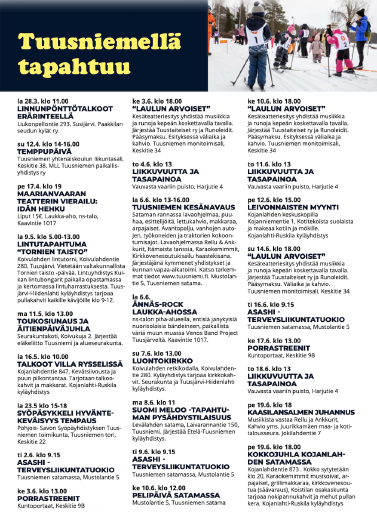 Events in Tuusniemeni