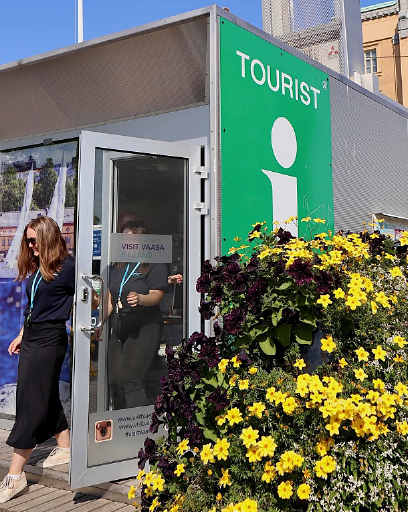 Tourist information point at Vaasa Market Square