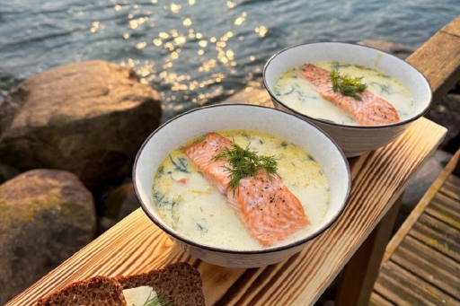 Salmon soup by the sea only 14.90
