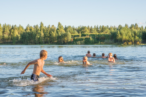The swimming area at Markkuu Shooting Range