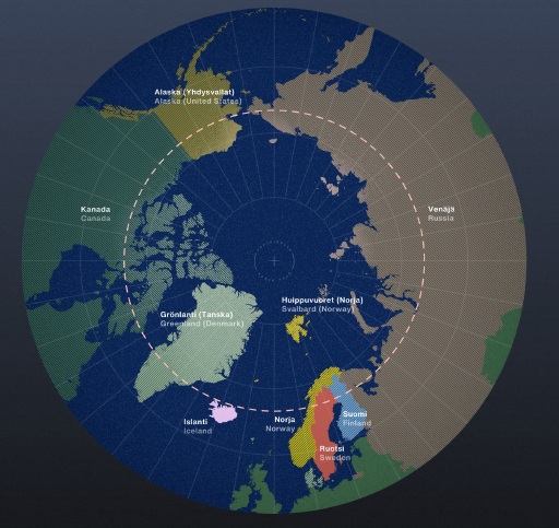 2. Arctic region, nightless nights and polar night